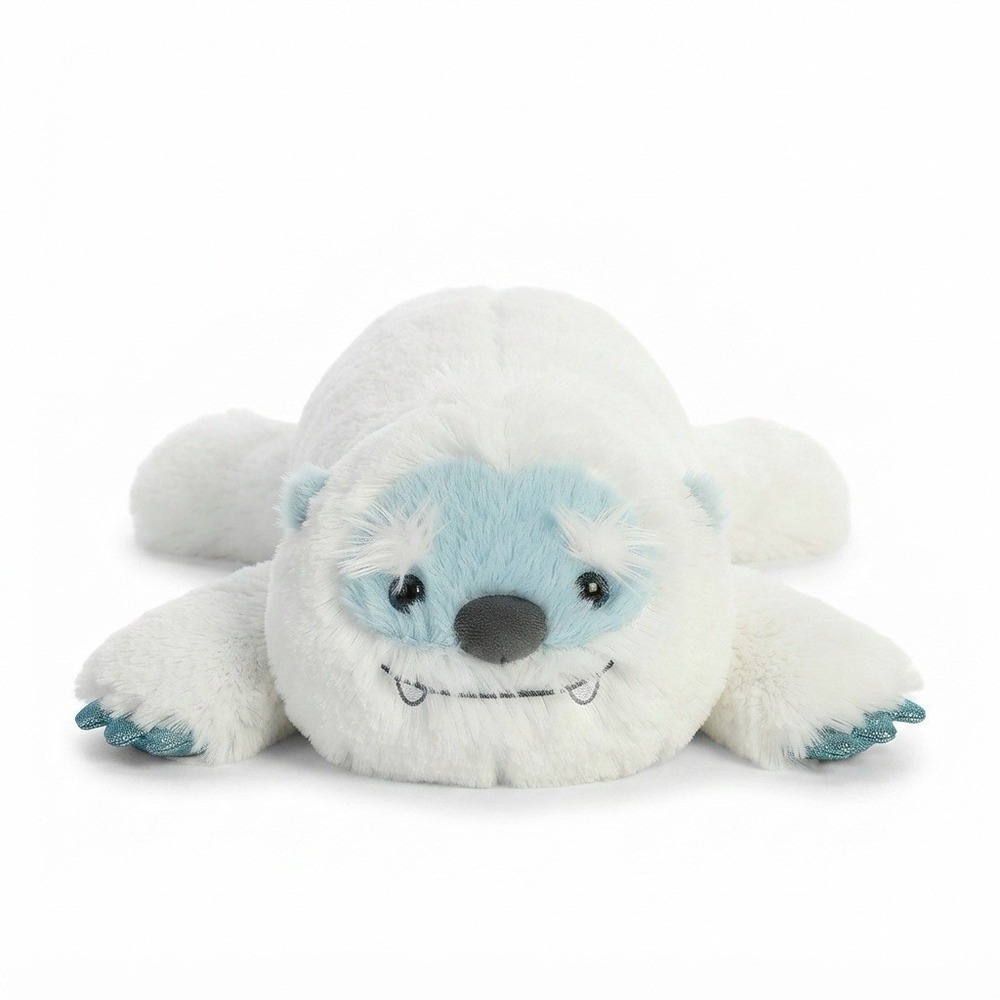 Aurora Snoozies Yeti Plush 18" White Stuffed Animal Laying Soft Toy